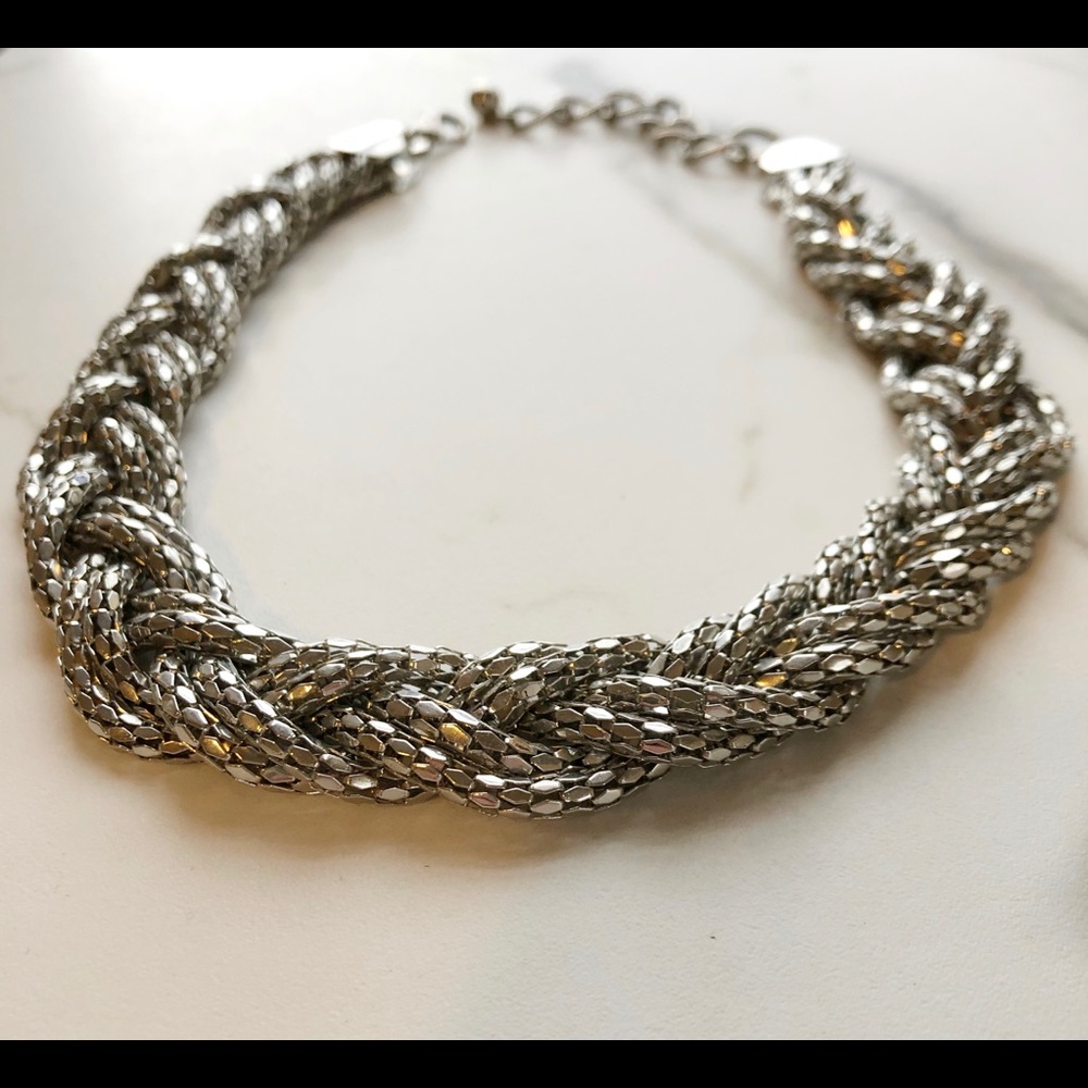 Express Silver Braided Necklace